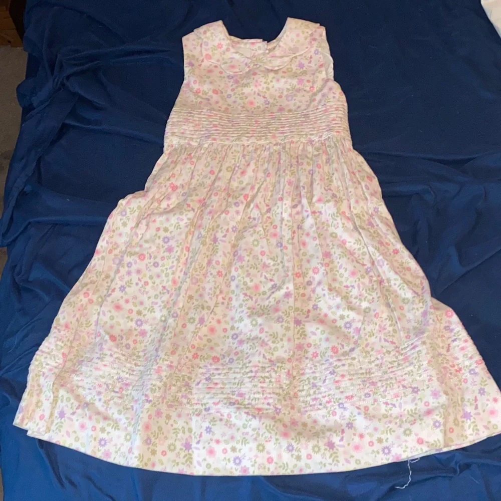 Laura Ashley Vintage Pink Floral Smocked Sundress with Pastel flowers